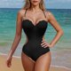 thumbnail image 5 of Trajes de baño de una pieza para mujer, conjuntos de bikini sin espalda ajustables sin hebilla de color sólido a la moda para mujer, traje de baño para mujer, 5 of 7