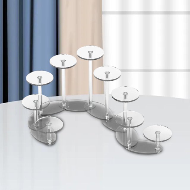 Soporte de acrílico para exhibición de pasteles, vitrina redonda, soporte de múltiples capas, soporte de mesa, soporte de exhibición de herramientas, Transparente Baoblaze soporte de exhibición de la torta