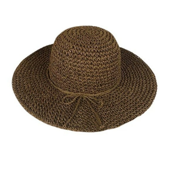 Masteelf Coffee Women's Straw Blend Sun Hat with Wide 6-inch Brim and 22-inch Head Circumference