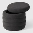 thumbnail image 5 of WestinTrends Alexandria Mid-Century Modern Faux Sherpa Round Storage Ottoman, Charcoal Gray, 5 of 14