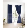 thumbnail image 3 of Navy Blue Striped Blackout Curtains for Bedroom/Living Room, Thermal Insulated Kitchen Curtains, Vintage Stripes Ombre Grommet Darkening Window Treatment Drapes 52"x84"x2, 3 of 8
