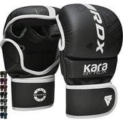 RDX MMA Boxing Grappling Gloves Muay Thai Sparring Kickboxing KARA Matte White, S