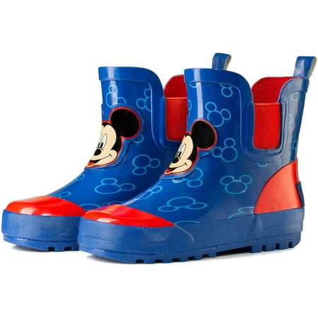 

Disney Mickey and Minnie Mouse Mid Height Easy Slip-on Waterproof Rubber Boots -Boys and Girls - Many Sizes
