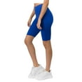 thumbnail image 2 of Women's My Kind of Look Peach Skin Biker Shorts, Royal Blue, SM, 2 of 4