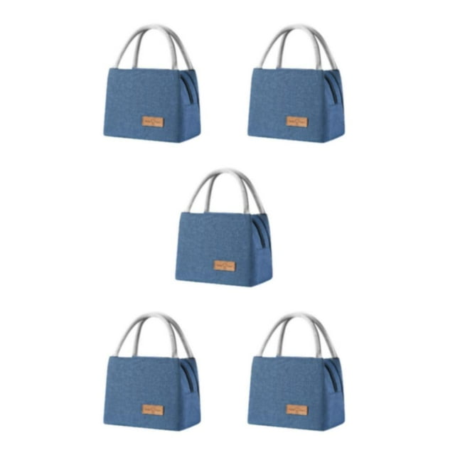 ZheElen Pack Lunch With Confidence Insulated Bento Bag Designed For Large Capacity Small+Blue 5Set