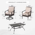 thumbnail image 6 of Sophia & William 7Pcs Outdoor Patio Dining Set Metal Swivel Chairs and Table Furniture Set for 6 with Cushions,Beige, 6 of 6