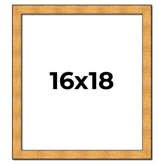 16x18 Frame Gold Rustic Solid Wood Picture Frame | 1.25 Inch Wide Moulding | Rustique Gold