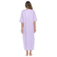 thumbnail image 3 of Casual Nights Women's Zip Front Seersucker House Dress 3/4 Sleeves Housecoat Long Duster Lounger, 3 of 4