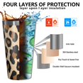 thumbnail image 3 of 16oz Tumblers Classic Leopard Print Stainless Steel Vacuum Insulated Double Wall Travel Tumbler Cups Mug with Lid and Straw,Cleaning Brush for Coffee,Tea, 3 of 4