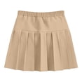 thumbnail image 4 of YUGYXL Tennis Skirts for Girls Pleated Elastic Waist Scooter Cute Golf Athletic Skort Solid Cheer School Outfits Khaki L, 4 of 5