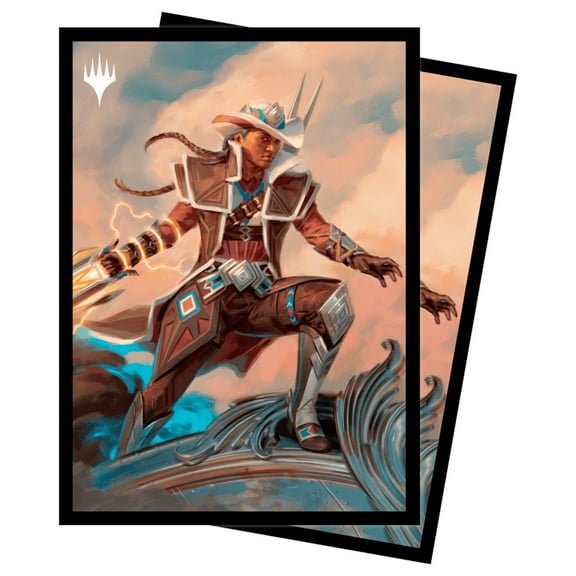 Outlaws of Thunder Junction Annie Flash, The Veteran Key Art Deck Protector Sleeves (100ct) for Magic: The Gathering