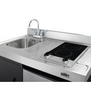 39 Wide All-In-One Kitchenette, stainless steel/black
