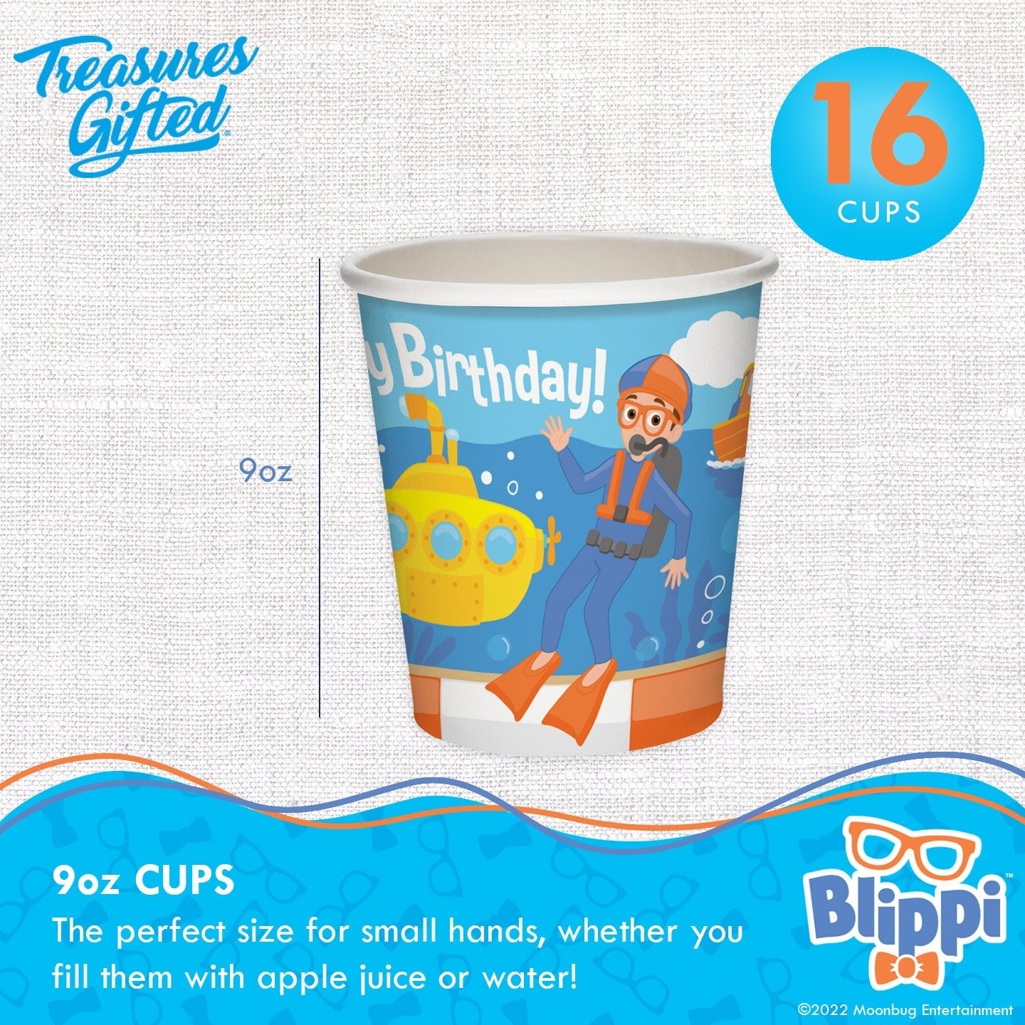 Blippi Vehicle Party Tableware Deluxe Set for 16 Guests