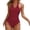 Brick Red, variant on XEGLSBU Womens Swimsuits 1 Piece High Cut Plus Size Swimwear for Women High Waist Swimsuit Strappy Ruffle Suit Summer Beach Pool Brick Red Size S