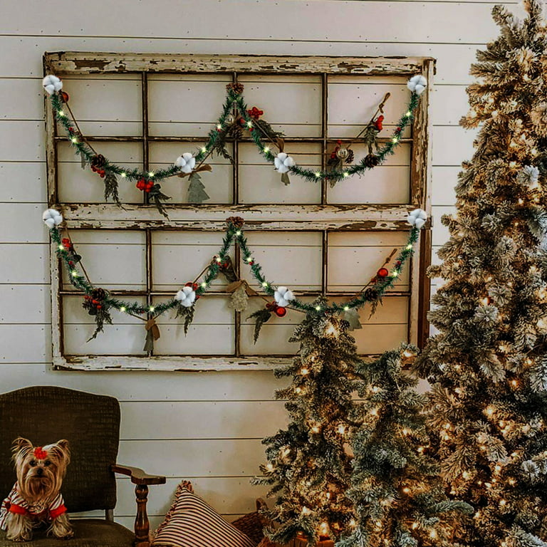 Red Berry Christmas Garland for Mantel