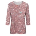 thumbnail image 5 of Womens Tops Short Sleeve Three Quarter Sleeve Sequin Print Fashionable Casual T Shirt Fashion Clothes Blouses Dressy Casual Women, 5 of 5