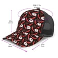 thumbnail image 2 of Zufioo Red Hot Chili 1 Print Mesh Baseball Cap, Adjustable Sport Travel Hat Accessory for Men and Women, 2 of 7