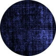 thumbnail image 1 of Ahgly Company Indoor Round Abstract Blue Modern Area Rugs, 5' Round, 1 of 4