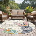 thumbnail image 4 of Happy Easter Round Area Rug 7Ft Washable Circle Rugs for Dorm Laundry Room, Spring Bunny Easter Eggs Floral Beige Wood Non-Slip Carpet Floor Mats Indoor Outdoor Carpet Runner Aesthetic Home Decor, 4 of 8