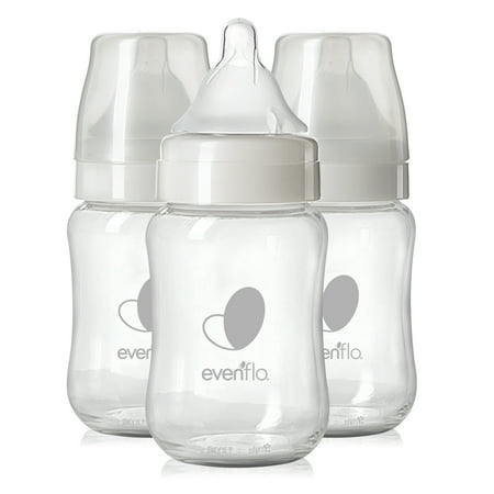 Condition photo showing As Is for evenflo 3pk balance wide-neck anti-colic baby bottles glass - 6oz: bpa-free, level 1 slow flow, 3-pack