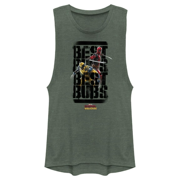 Junior's Marvel: Deadpool & Wolverine Best Bubs Graffiti Festival Muscle Graphic T-Shirt