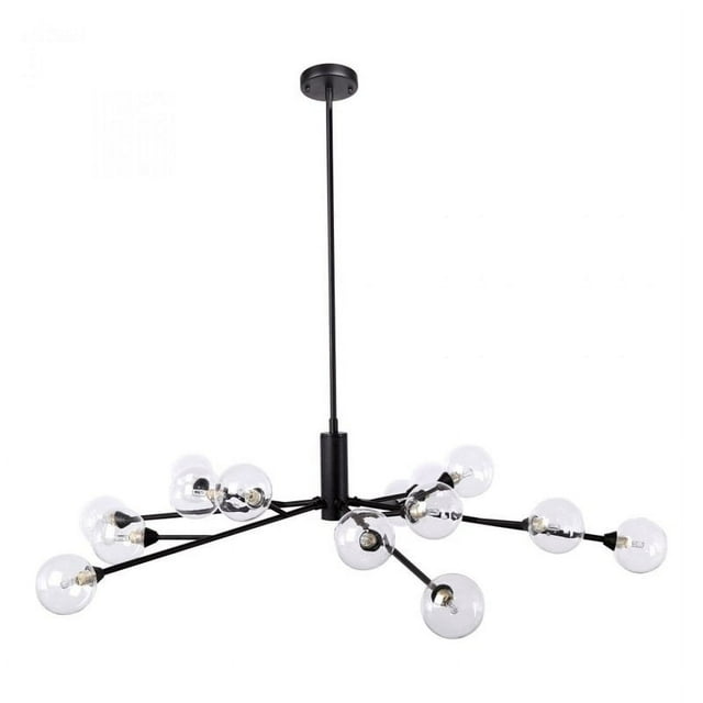Moe's Home Collection Draco 15-Light Contemporary Metal Pendant Lamp in Black