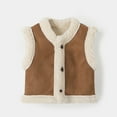 thumbnail image 2 of YunPes Toddler Sherpa Fleece Vest Jacket Baby Boys Girls Button Down Fleece Lined Sleeveless Outwear Winter Vest Coat, 2 of 7