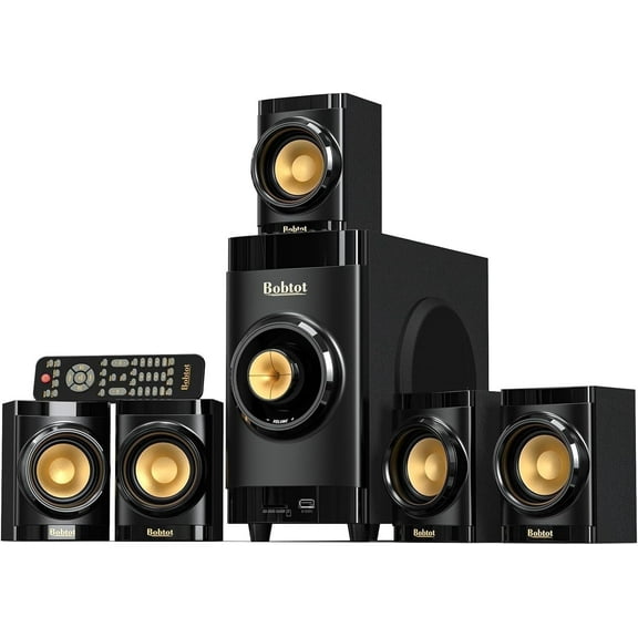 Bobtot Sound 5.1 Channel Surround Sound Bluetoot Speaker Home Theater Stereo System