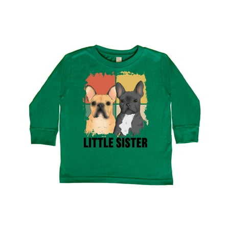 

Inktastic Little Sister Cute French Bulldogs Gift Toddler Boy or Toddler Girl Long Sleeve T-Shirt
