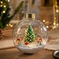thumbnail image 2 of DefiDgd Lighted Clear Acrylic Christmas Ball Ornament,3D Miniature Snowy Winter Scene Hanging Bauble With Gold Cap for Xmas Tree Holiday Home Decor,Gift, 2 of 7