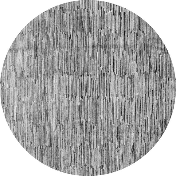 Ahgly Company Indoor Round Abstract Gray Modern Area Rugs, 4' Round