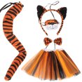 thumbnail image 2 of 1 juego de accesorios de tigre de halloween tigre tigre cosplay boil corneja de la cabeza de la nariz de la nariz, 2 of 7