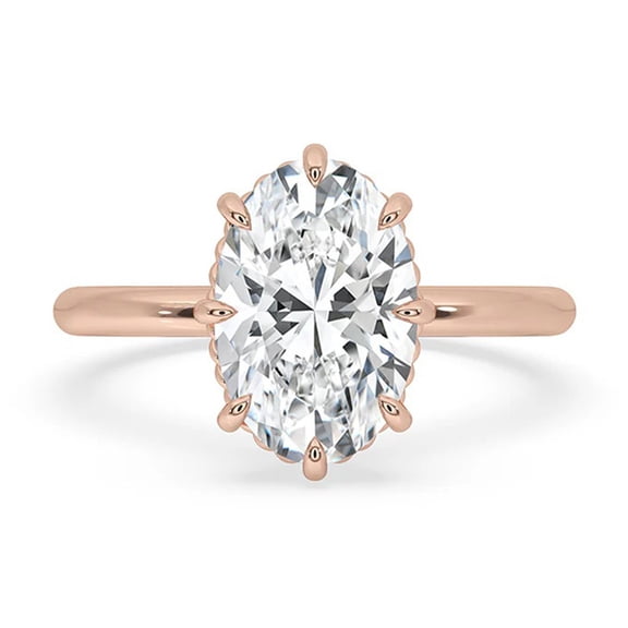 0.50 to 4 Carat Oval Cut E VS1 Lab Grown Diamond Solitaire Engagement Ring