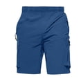 thumbnail image 4 of Mens Tactical Cargo Shorts With Zipper Pockets Quick Dry Elastic Waist Utility Shorts For Hiking And Work,Blue,XXXL, 4 of 5