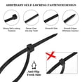 thumbnail image 7 of 400PCS 10-Inch White Nylon Cable Ties, 40 lbs Tensile Strength, Self-Locking Zip Ties for Home Office Outdoor Use, 7 of 7
