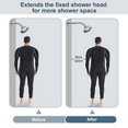 thumbnail image 5 of BRIGHT SHOWERS Shower Arm Extender for Rain and Handheld Shower Head, 4 Inch Shower Head Extension Arm, Shower Pipe Extension for Extending or Lowering Showerhead, Chrome, 5 of 6