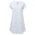 thumbnail image 2 of TIMIFIS Robe Mini Décontractée à Manches Courtes Col en V pour Femmes, Couleur Unie, Vacances Chaudes, 2 of 6