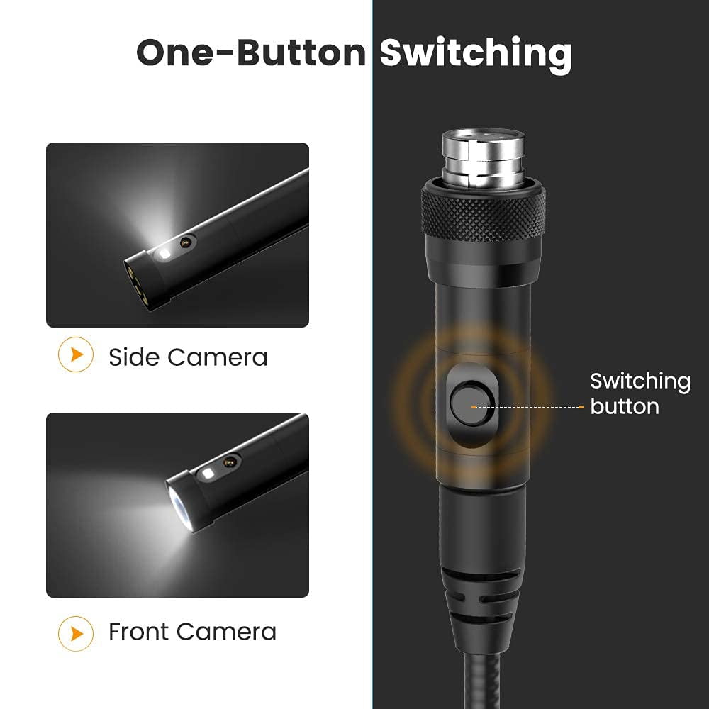 Hook, Magnet, Mirror and 5 inches IPS Inspection Camera, Teslong 10ft Dual  Lens Borescope-Endoscope Camera, Snake Camera with 8mm 10ft Flexible Cable,  IP67 Waterproof with 7 LEDs, 5000mAh, 32GB, Zoom: : Industrial