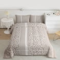 thumbnail image 2 of Homewish Chic Leopard Print Queen Comforter Set,Modern Geometric Striped Bedding Sets,Brown Lines Bedding Comforter Set For Girl Kids,Breathable Home Decor Reversible,3-Piece, 2 of 8