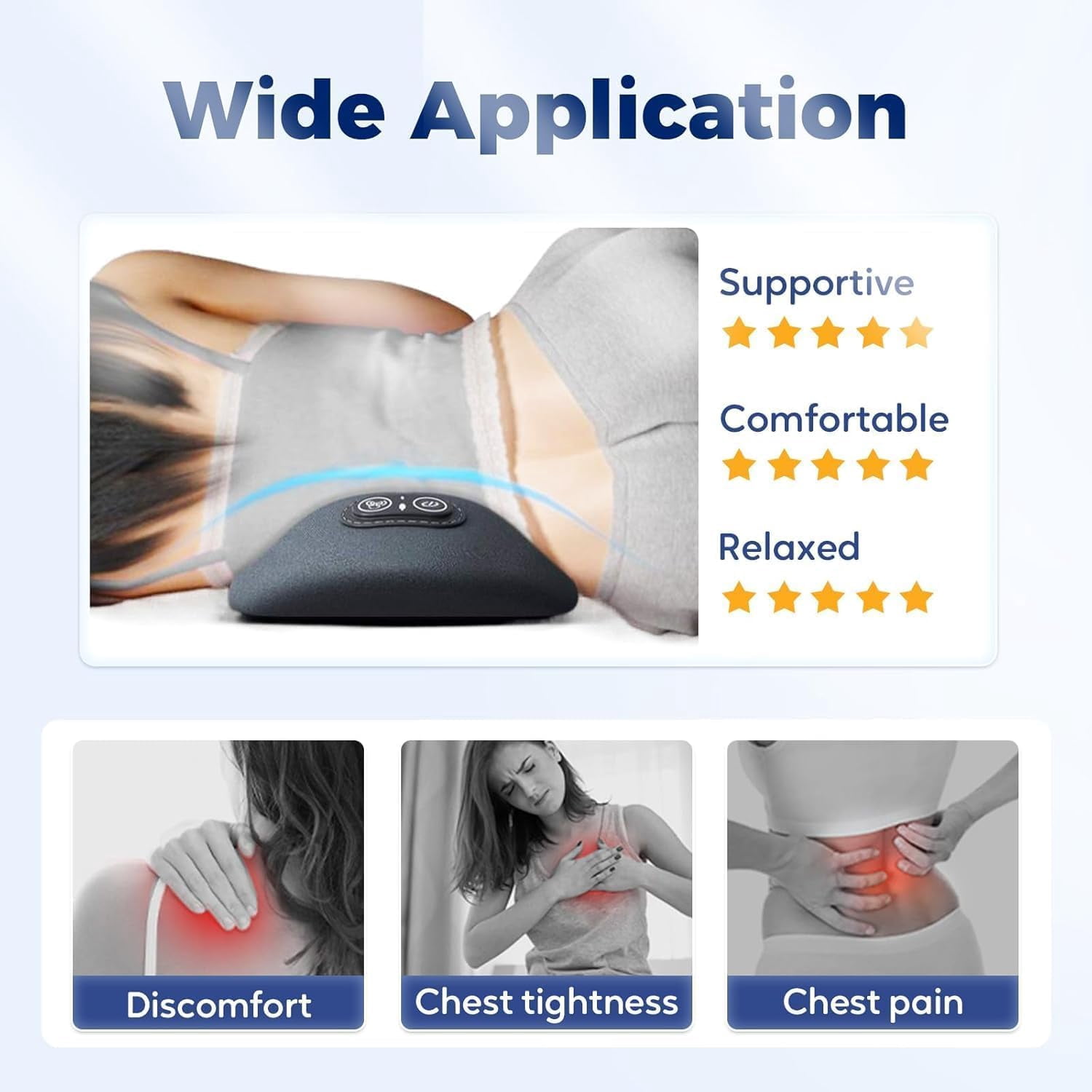 KANOHENO 3-in-1 Back Massager,Triple Fusion Back Massager with Traction,Vibration & Heat– Deep Tissue Relaxation for Back, Neck, Shoulders & LegsSuitable for Chairs, Bed and Car