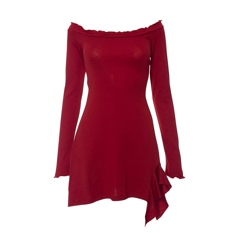 women's winter semi formal dresses Uppada Wedding Guest Dresses with Flare Sleeves for Women Fancy Cocktail Dress Winter Prom Dresses Cocktail Formal Dresses Semi Formal Dress for