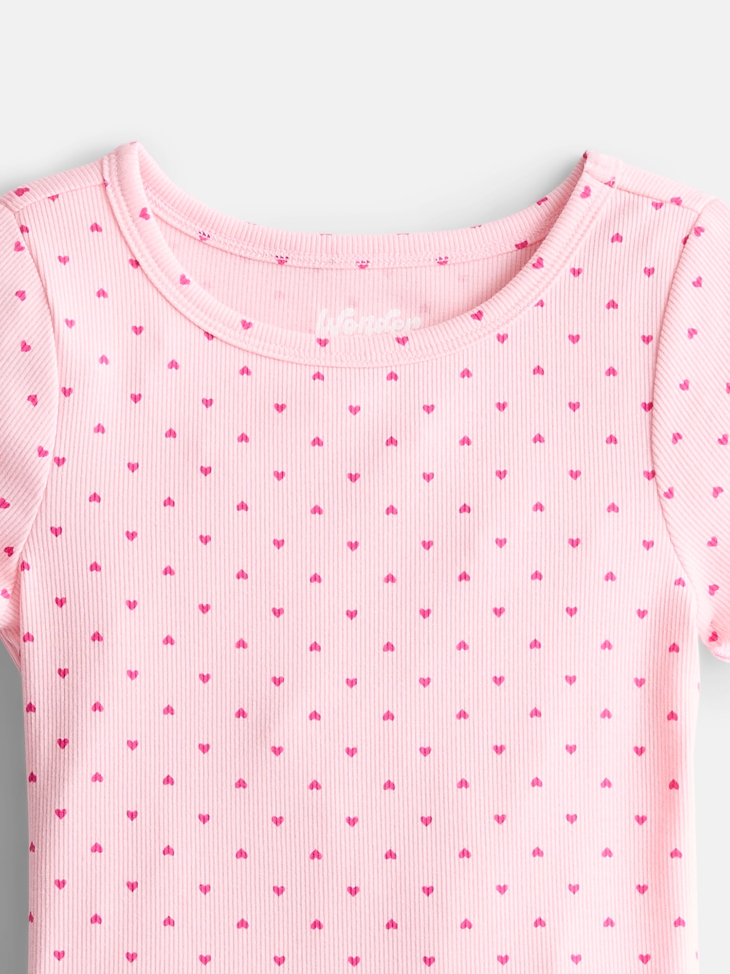 Wonder Nation Girls Lettuce Edge Tee with Short Sleeves, Sizes 4-18 & Plus