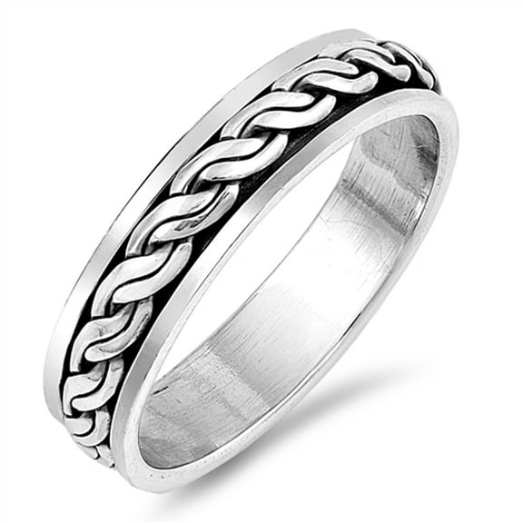 Weave Knot Spinning Fun Celtic Wedding Ring .925 Sterling Silver Band Jewelry Female Male Size 11