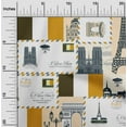 thumbnail image 2 of oneOone Cotton Jersey Brown Fabric Paris Postcard Quilting Supplies Print Sewing Fabric By The Yard 58 Inch Wide, 2 of 6
