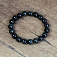 thumbnail image 4 of K-KED Men 8mm Black Obsidian Healing Bracelet-Rainbow Eye Grounding Meditation Bangle-1 Pcs Lava Stone Bracelet, 4 of 9