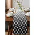 thumbnail image 4 of Black Ombre Stripe Table Runner 48 Inches, Modern Abstract Art Gradient Striped Bed Runner Dresser Scarves Tabletop for Indoor Outdoor Parties/Ceremony/Banquet, 13" x 48", 4 of 8