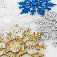 thumbnail image 6 of Gustave 4inches Set of 12 Plastic Glitter Snowflake Christmas Ornaments for Xmas Tree Decorating, Garland Crafting, Home Christmas New Year Embellishing "Blue", 6 of 7