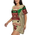 thumbnail image 2 of Naloa Christmas Vintage Red Truck Women's Short-Sleeved Pajama Set, Loungewear, Summer pajamas, Breathable Cozy - XX-Large, 2 of 9