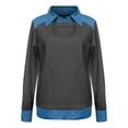 thumbnail image 4 of Yigetop Sweater with Denim Collar, Women's Long Sleeve Denim Patchwork Tops Casual Lapel Denim Stitching Pullover Sweatshirt Denim Pullover Grey S, 4 of 4