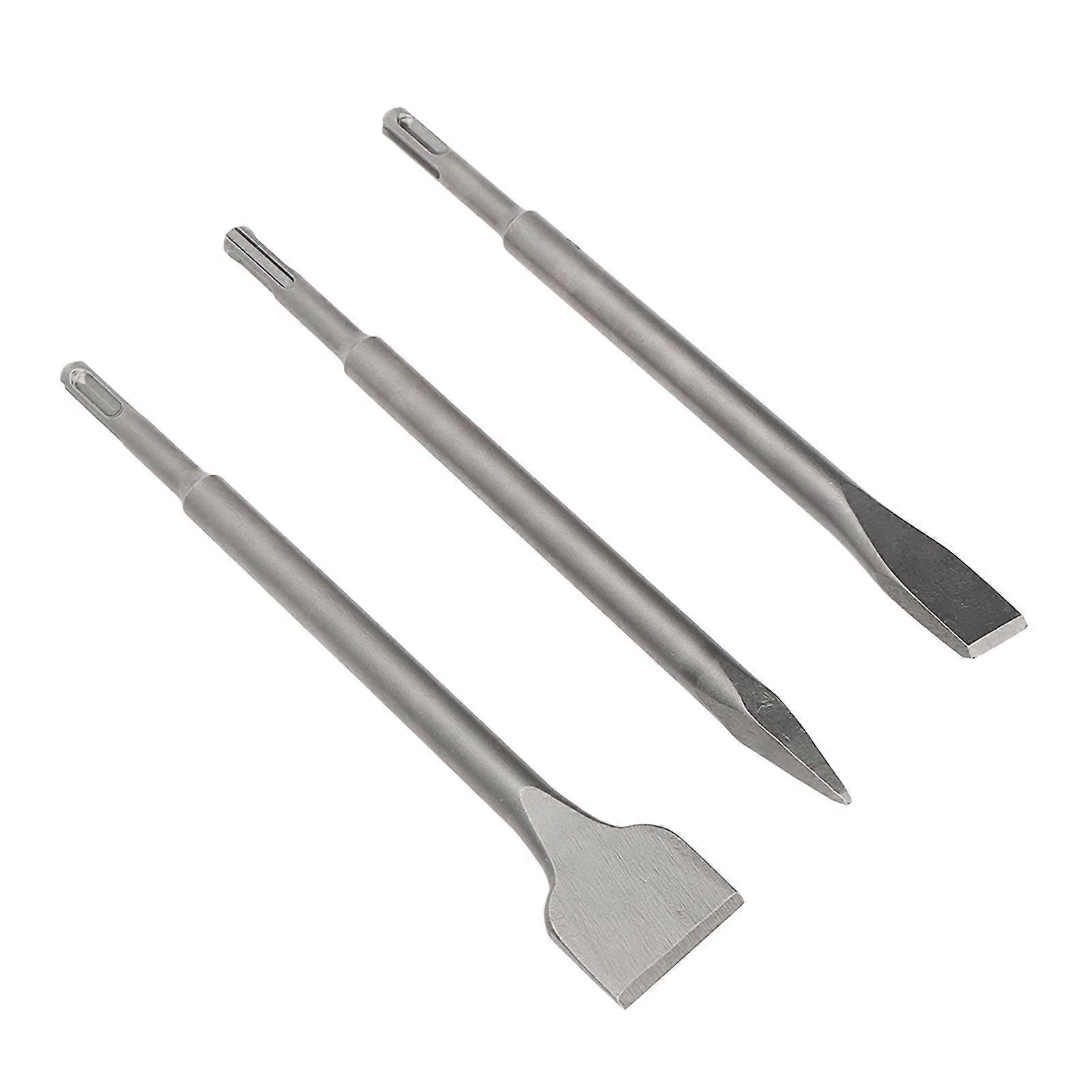 Triangular Chisel Tip 3Pcs Chisels Set Round Shank Tip Flat Widen Alloy Steel Chisels for ...